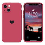 Love Heart Liquid Silicone iPhone Case Red Color