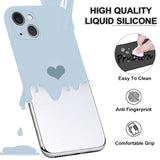 Simple Solid Color Love Heart Phone Case Aqua Blue Color