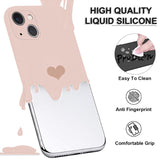 High-quality Soft Silicone Love Heart Liquid iPhone Case Pink Color