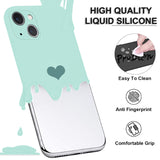 Green Candy Color Love Heart Liquid Silicone iPhone Case
