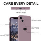 Purple Color Love Heart Soft Silicone Liquid iPhone Case