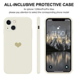 Beige Color Liquid Silicone Candy Love Heart Phone Case