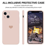 High-quality Soft Silicone Love Heart Liquid iPhone Case Pink Color