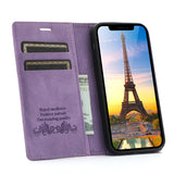 Leather Flip Wallet Phone Case Purple Color
