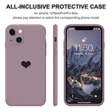 Purple Color Love Heart Soft Silicone Liquid iPhone Case